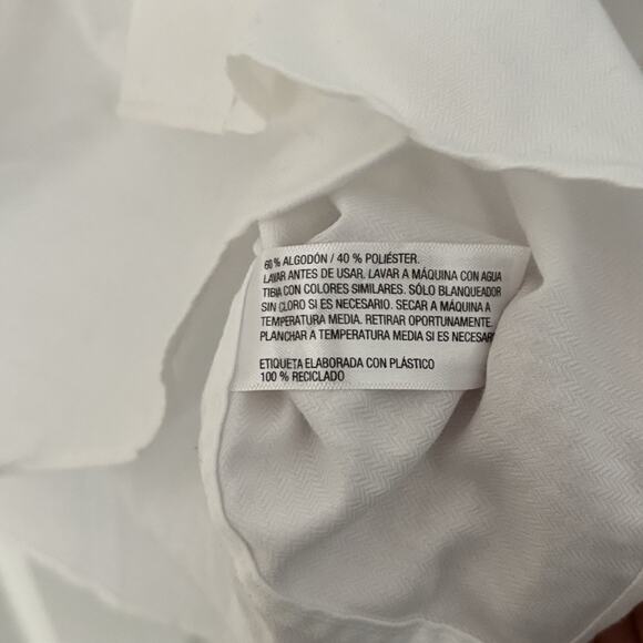 Cat & Jack Boys White Button Down Herringbone Pattern Long Sleeve Shirt Youth XL - Picture 6 of 6